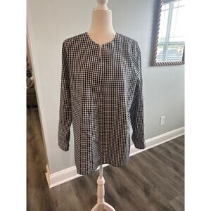 Lands' End Black and White Gingham Tunic